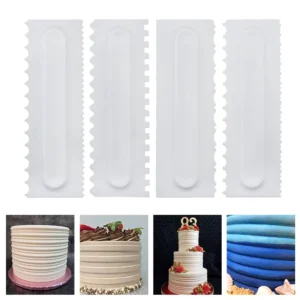 my-11134207-7ras9-mcrmnlnib4eb38.webp 4PCS Comb Scraper Comb Smoothing Tool Scraper Baking Tools Plastic Serrated Cake Scraper Edge Tool