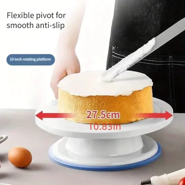 Non Slip Cake Turntable Silicone PP Plastic 360  Rotating for Cake Decorating DIY Cake Baking Tools