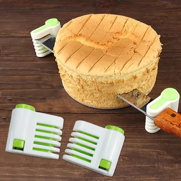 2pcs 5 Layer Adjustable Cake Cutting Leveler Creative Kitchen Tool For Effortless Slicing Cutting