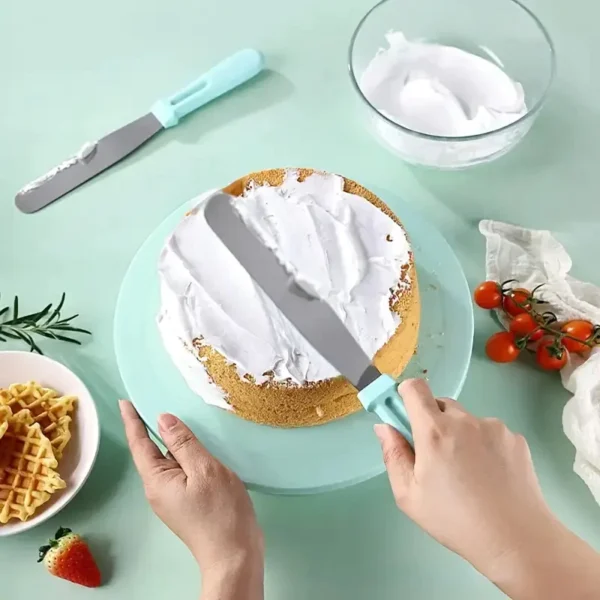 6 Piece Cake Decorating Set   Turntable  Scrapers  Spatulas