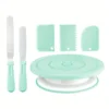 6 Piece Cake Decorating Set   Turntable  Scrapers  Spatulas