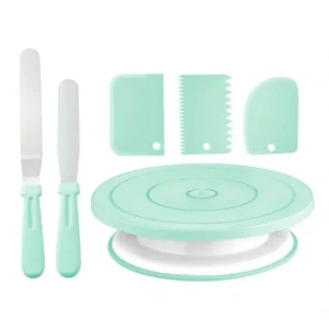 my-11134207-7rasf-m9y86atjbqia47.webp 6 Piece Cake Decorating Set Turntable Scrapers Spatulas