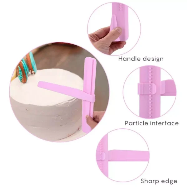 Adjustable Cake Scraper   Blue   Pink Icing Smoother for Perfect Cakes  Cake Decorating