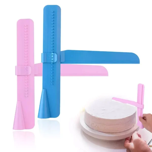 Adjustable Cake Scraper   Blue   Pink Icing Smoother for Perfect Cakes  Cake Decorating