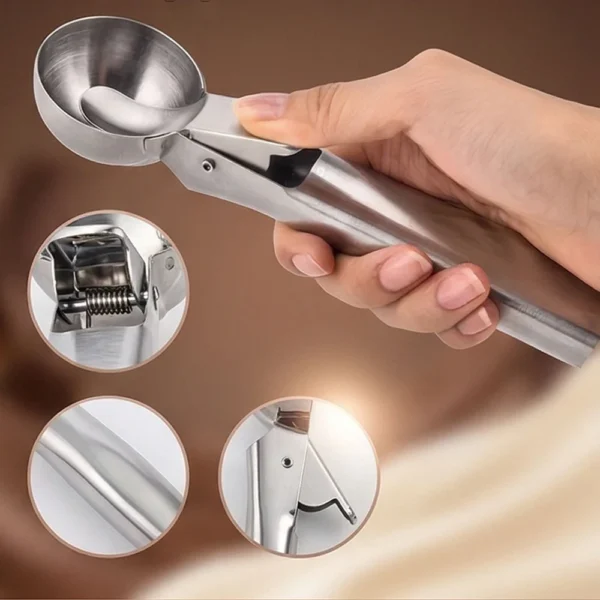 1pc of Stainless Steel Dual Purpose Ice Cream Scoop Ball Scooper  And Multifunctional Fruit Scoop