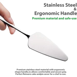 1PC Stainless Steel Serrated Cake Pizza Cutter All in One Slicer Dishwasher Safe Kitchen Baking Tool