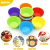 12PCS Silicone Muffin Cups Set Food Grade Reusable Baking for Oven Microwave Non Stick Cupcake Mold