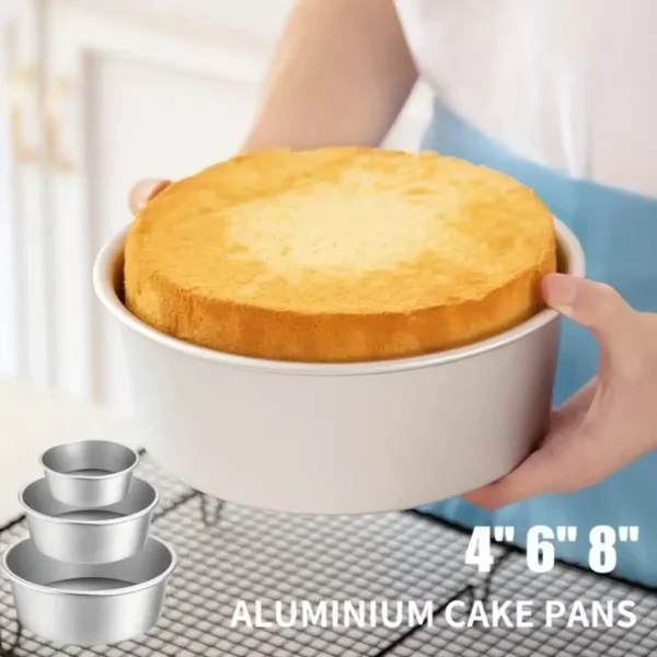 Round Cake Mould with Removable Bottom Aluminum Alloy Set