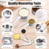 Full Stainless Steel Measuring Spoon 7pcs Set Measuring Cup 5pcs Set Kitchen Baking Tools
