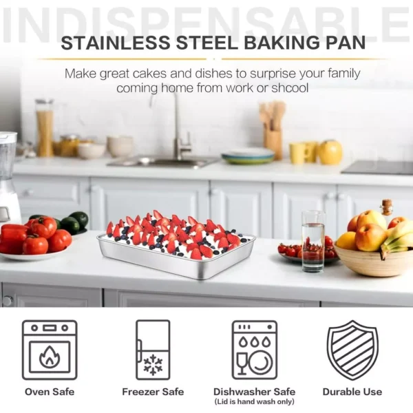 sg-11134201-8225y-mhlnjnbvtx4w50-1.webp Stainless Steel Container Tiramisu Tray with Lid Cake Shaping Container Home Dessert Baking Tools
