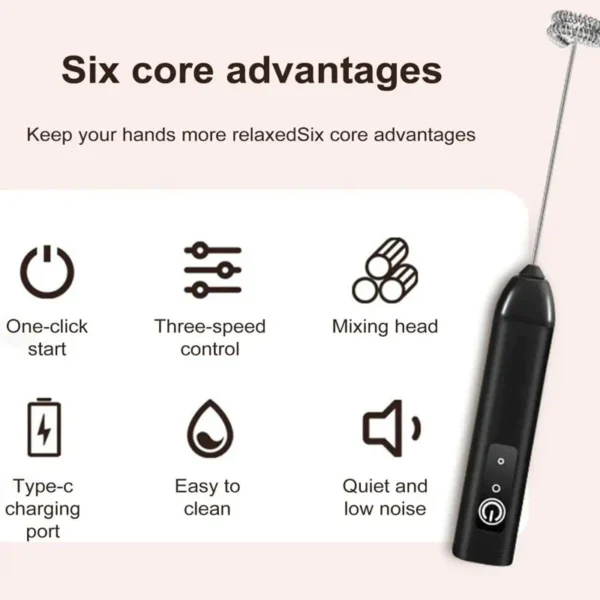 sg-11134201-824gn-meqp6k8w1ekh3d.webp 3 Speed Wireless Milk Frother Electric USB Charging Handheld Coffee Stirrer Egg Beater Baking Tool