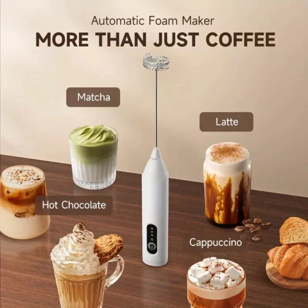 sg-11134201-824ik-meqp6kp72kn9f7.webp 3 Speed Wireless Milk Frother Electric USB Charging Handheld Coffee Stirrer Egg Beater Baking Tool