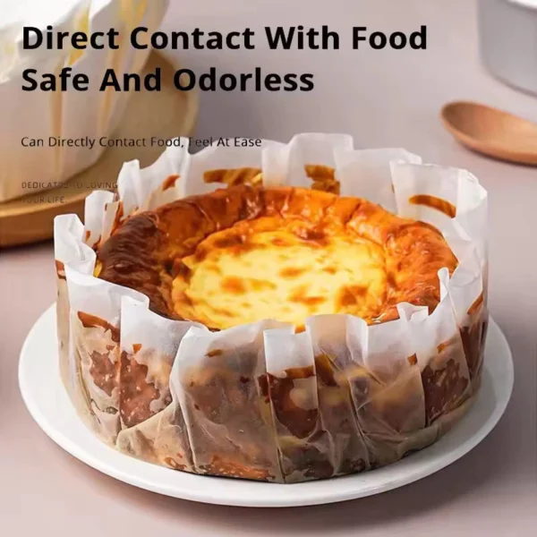 50PCS Each Size No Folding Required Basques Cake Baking Paper Oven Air Fryer Oilproof Cake Pan Liner