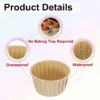 50PCS Cupcake Cup with Cover Greaseproof Cupcake Liners Natural Colour Muffin Baking Cups for Party